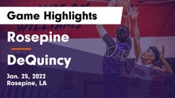 Rosepine  vs DeQuincy  Game Highlights - Jan. 25, 2022