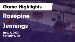 Rosepine  vs Jennings  Game Highlights - Nov. 7, 2023