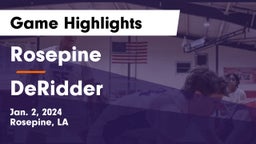 Rosepine  vs DeRidder  Game Highlights - Jan. 2, 2024