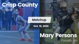 Matchup: Crisp County vs. Mary Persons  2020