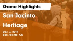San Jacinto  vs Heritage  Game Highlights - Dec. 3, 2019