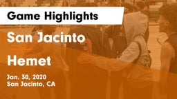 San Jacinto  vs Hemet  Game Highlights - Jan. 30, 2020