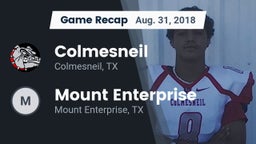 Recap: Colmesneil  vs. Mount Enterprise  2018