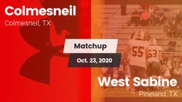 Matchup: Colmesneil vs. West Sabine  2020