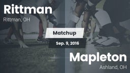 Matchup: Rittman vs. Mapleton  2016