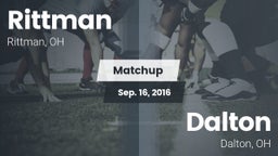 Matchup: Rittman vs. Dalton  2016