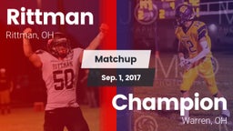Matchup: Rittman vs. Champion  2017