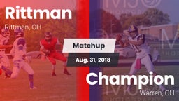 Matchup: Rittman vs. Champion  2018