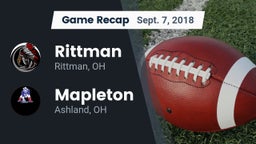 Recap: Rittman  vs. Mapleton  2018