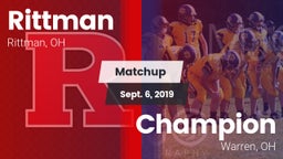 Matchup: Rittman vs. Champion  2019