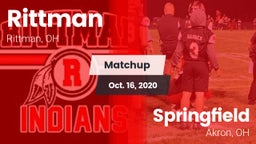 Matchup: Rittman vs. Springfield  2020