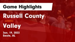 Russell County  vs Valley  Game Highlights - Jan. 19, 2022