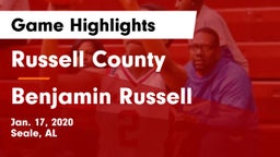 Russell County  vs Benjamin Russell  Game Highlights - Jan. 17, 2020