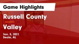 Russell County  vs Valley Game Highlights - Jan. 5, 2021
