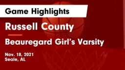 Russell County  vs Beauregard Girl’s Varsity Game Highlights - Nov. 18, 2021