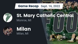 Recap: St. Mary Catholic Central  vs. Milan  2022