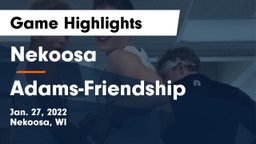 Nekoosa  vs Adams-Friendship  Game Highlights - Jan. 27, 2022