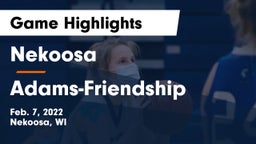 Nekoosa  vs Adams-Friendship  Game Highlights - Feb. 7, 2022