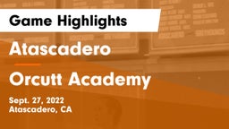 Atascadero  vs Orcutt Academy Game Highlights - Sept. 27, 2022