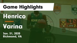 Henrico  vs Varina  Game Highlights - Jan. 31, 2020