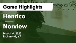 Henrico  vs Norview  Game Highlights - March 6, 2020