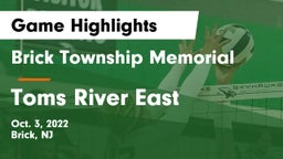 Brick Township Memorial  vs Toms River East Game Highlights - Oct. 3, 2022