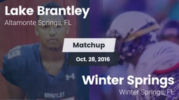 Matchup: Lake Brantley vs. Winter Springs  2016