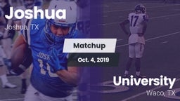 Matchup: Joshua vs. University  2019