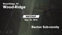 Matchup: Wood-Ridge vs. Becton Sub-varsity 2016