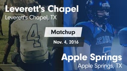 Matchup: Leverett's Chapel vs. Apple Springs  2016