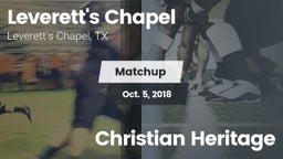 Matchup: Leverett's Chapel vs. Christian Heritage 2018