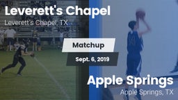 Matchup: Leverett's Chapel vs. Apple Springs  2019