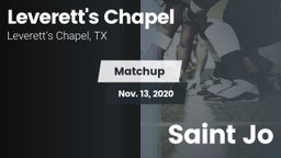Matchup: Leverett's Chapel vs. Saint Jo 2020