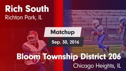 Matchup: Rich South vs. Bloom Township  District 206 2016