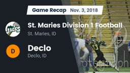 Recap: St. Maries Division 1 Football vs. Declo  2018
