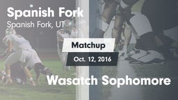 Matchup: Spanish Fork vs. Wasatch Sophomore 2016