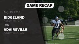 Recap: Ridgeland  vs. Adairsville  2016