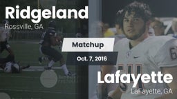 Matchup: Ridgeland vs. Lafayette  2016