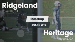 Matchup: Ridgeland vs. Heritage  2016