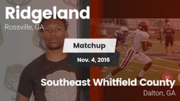 Matchup: Ridgeland vs. Southeast Whitfield County  2016