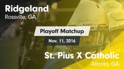 Matchup: Ridgeland vs. St. Pius X Catholic  2016