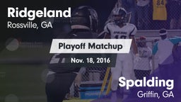 Matchup: Ridgeland vs. Spalding  2016