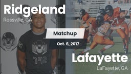 Matchup: Ridgeland vs. Lafayette  2017