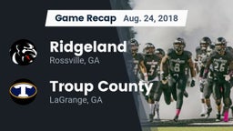 Recap: Ridgeland  vs. Troup County  2018