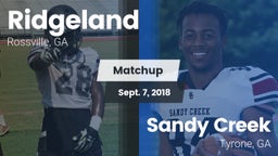 Matchup: Ridgeland vs. Sandy Creek  2018