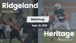 Matchup: Ridgeland vs. Heritage  2018