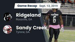 Recap: Ridgeland  vs. Sandy Creek  2019