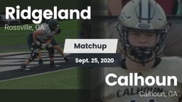 Matchup: Ridgeland vs. Calhoun  2020