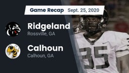 Recap: Ridgeland  vs. Calhoun  2020