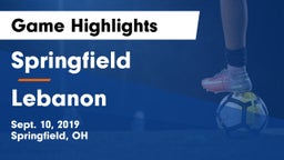 Springfield  vs Lebanon   Game Highlights - Sept. 10, 2019